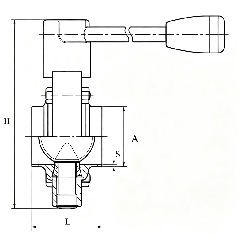 Sanitary Pneumatic 2-Piece Butterfly Valve